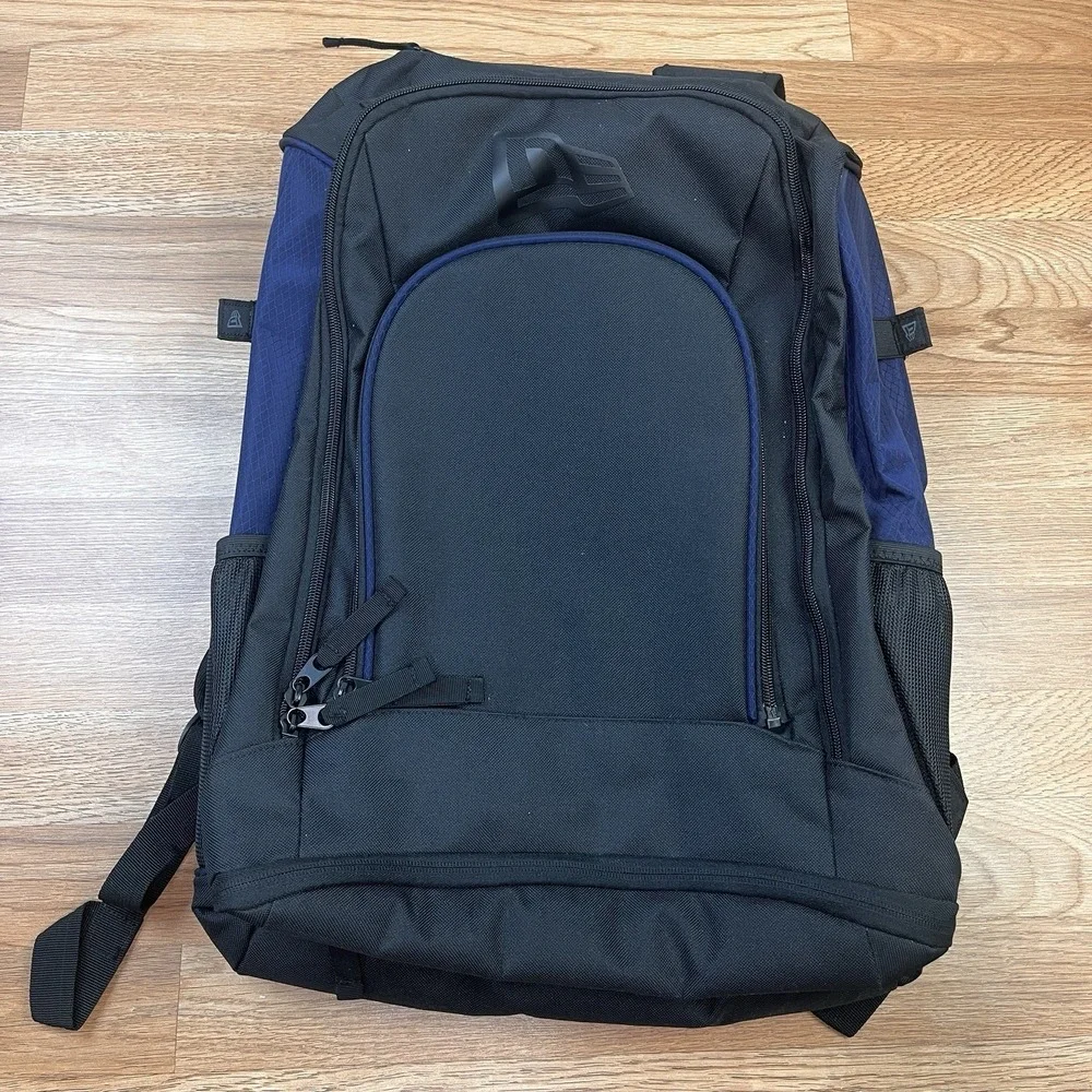 New Era Shutout Backpack Sports Baseball Bat‎ Sleeves Shoe Pocket Black/Navy NEW